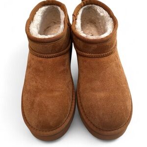 Women's Matisse Breckenridge Ankle Boot Tan Cozy Platform Winter Size 9 Snow Fur